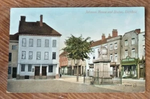 Postcard Johnson House and Statue Lichfield 1913 - Picture 1 of 2