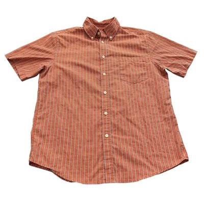 Camisa informal a rayas anaranjadas con botones Merona para hombre talla M Foto 1 de 4