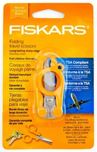Tijeras de viaje plegables Fiskars compatibles con TSA acero inoxidable - Imagen 1 de 2