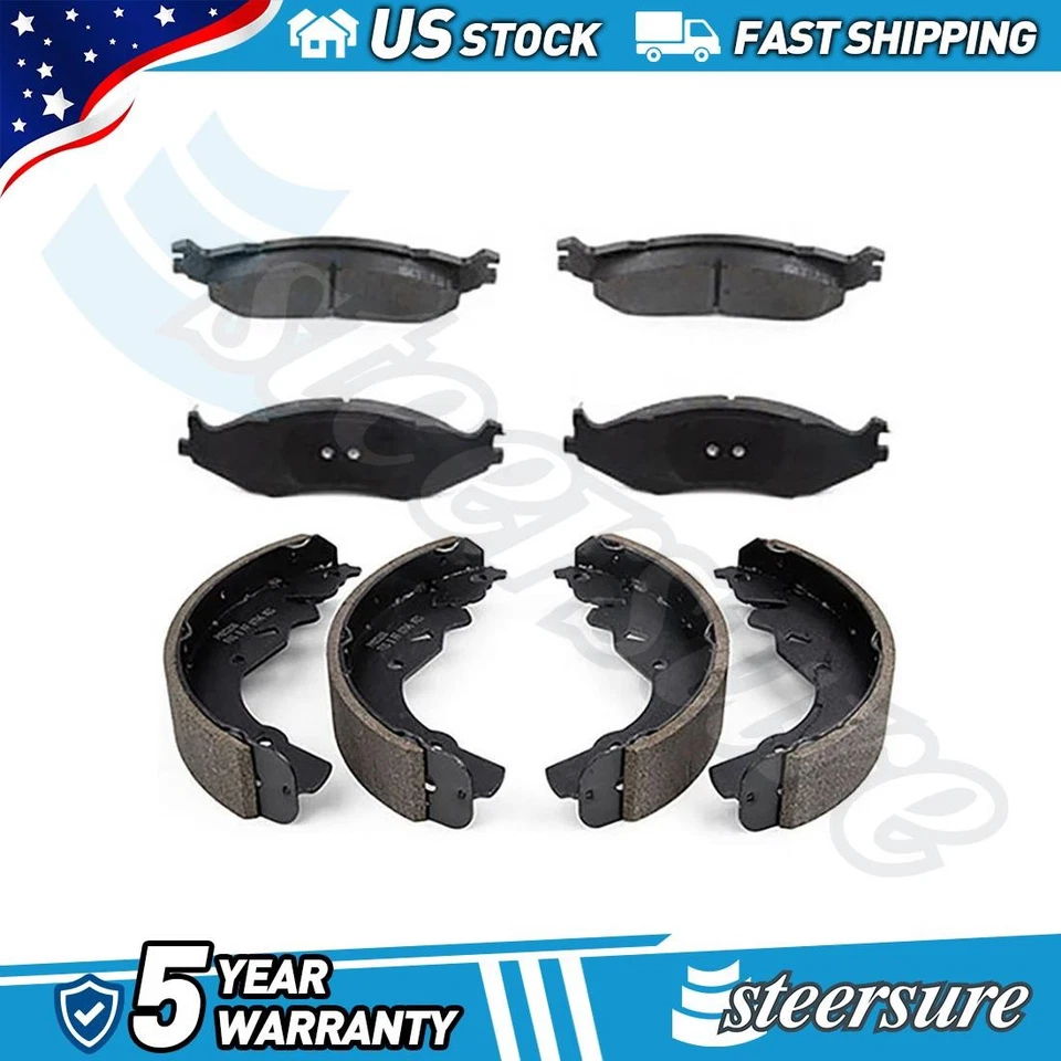 Front Rear Disc Brake Pad Set Drum Brake Shoe fits 1991-1993 Dodge Daytona - Image 1 of 4