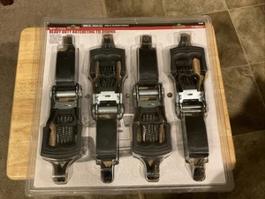 Haul Master 4pc Heavy Duty Ratcheting Tie Downs 1000lb Working Load NIP - Picture 1 of 2
