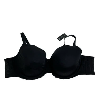 Torrid Curves 54B Perfecto Ligeramente Forrado Camiseta Sujetador Con Aros Encaje Negro NUEVO Foto 1 de 4