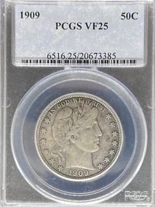 1909 Barber Half Dollar VF25 PCGS (#PA20673385) - Bild 1 von 2