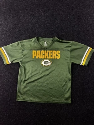 Camisa Green Bay Packers Juvenil Grande Verde NFL Fútbol Manga Corta Malla Foto 1 de 4