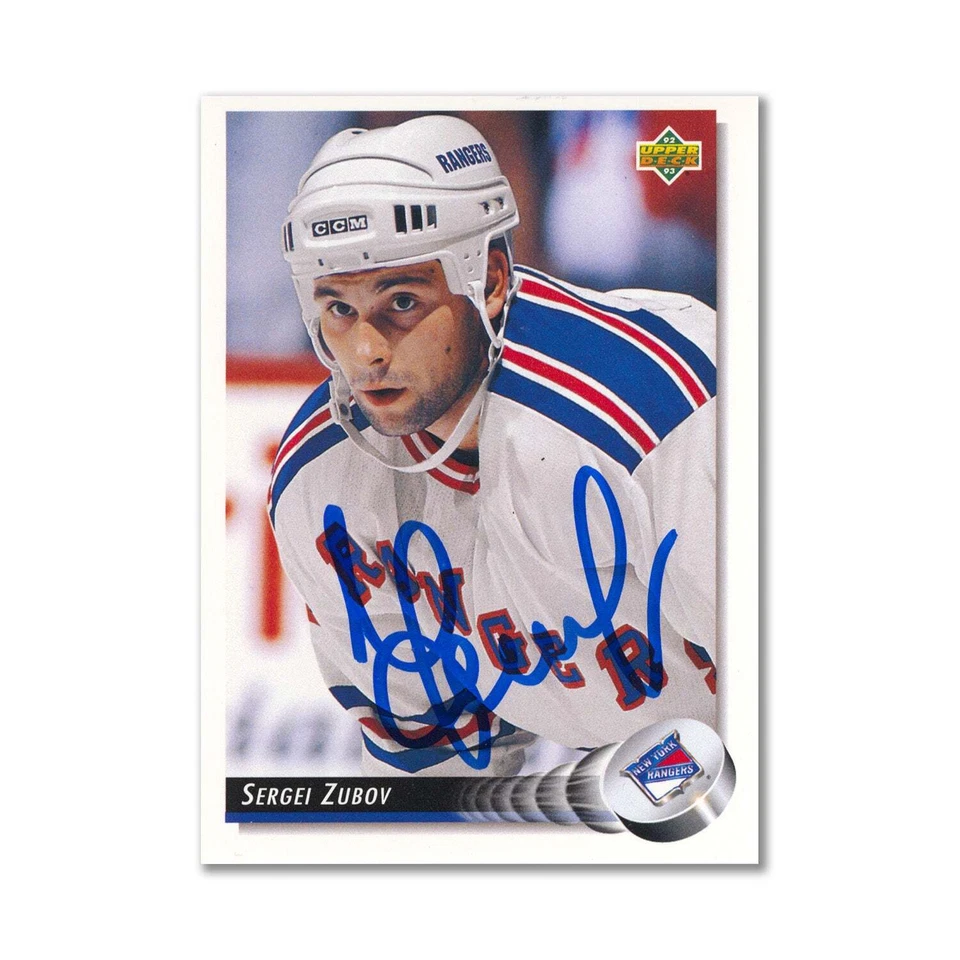 Tarjeta de novato autografiada 1992-93 Upper Deck #516 Sergei Zubov Foto 1 de 1