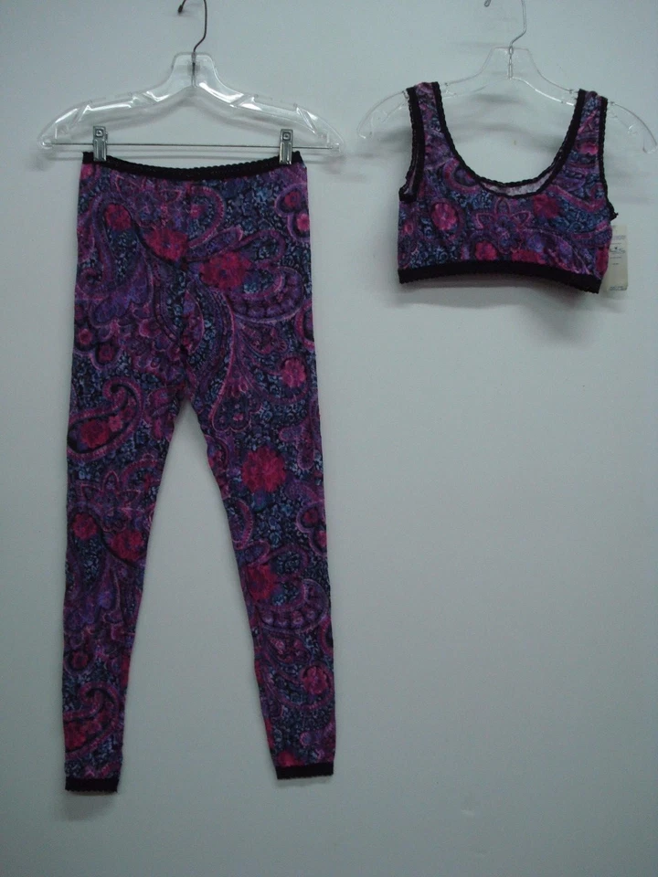 Lencería corta hecha en EE. UU. Nancy King con leggings de encaje talla S/M cachemira #398C Foto 1 de 3