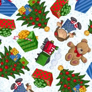 Jolly OL' Santa- 1/2 Yard Increments, Cut Continuously (28814 Z - Toy Toss) - Picture 1 of 1