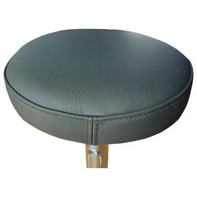 Grau Echtleder Barhocker Ersatzsitz mit Holzplatte Sitzkissen Sitzauflage Leder - Bild 1 von 4