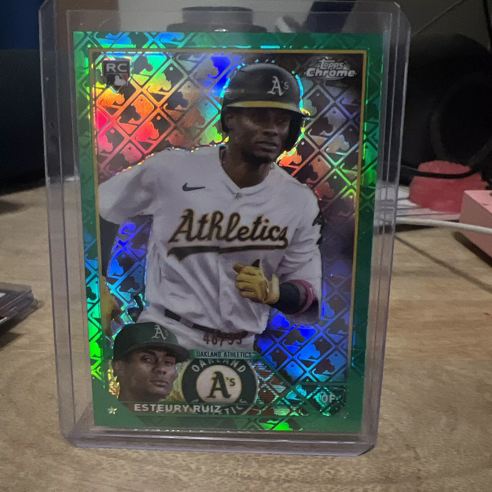 2023 Topps Chrome Esteury Ruiz Green Sonar Refractor Color Match #/99 Rookie RC