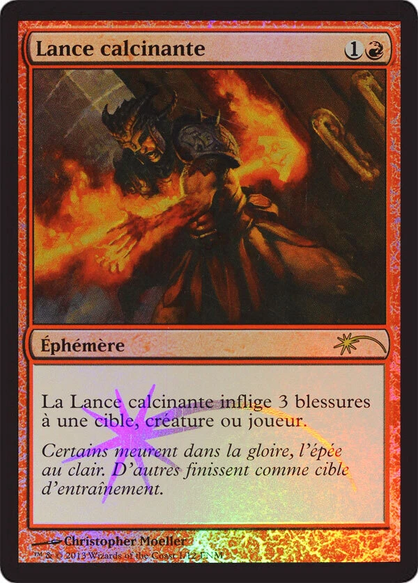 Searing Spear (FNM) FOIL Promo FRENCH PLD Instant Special MAGIC CARD ABUGames - Image 1 of 1