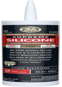 GE Sealants & Adhesives M90006 Supreme Silicone Kitchen & Bath Sealant, 10.1Oz, - Picture 1 of 8