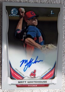 Cleveland Indians Matt Whitehouse Signed 2014 Bowman Chrome Auto 1st Card