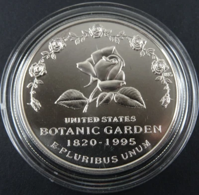 1997-P Botanic Garden Unc Silver Dollar US Mint Commemorative $1 BU Capsule Only - Image 1 of 4