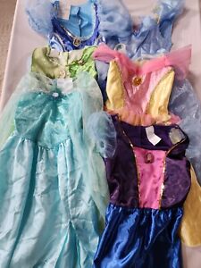 Disney Girls Princess Dresses Costumes Lot Of  7 Size 4-6X Preowned