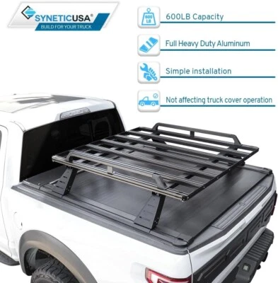 Auto-Retract Tonneau Cover w/Cargo Rack For 2007-2021 Toyota Tundra 5.6ft bed - Image 1 of 4