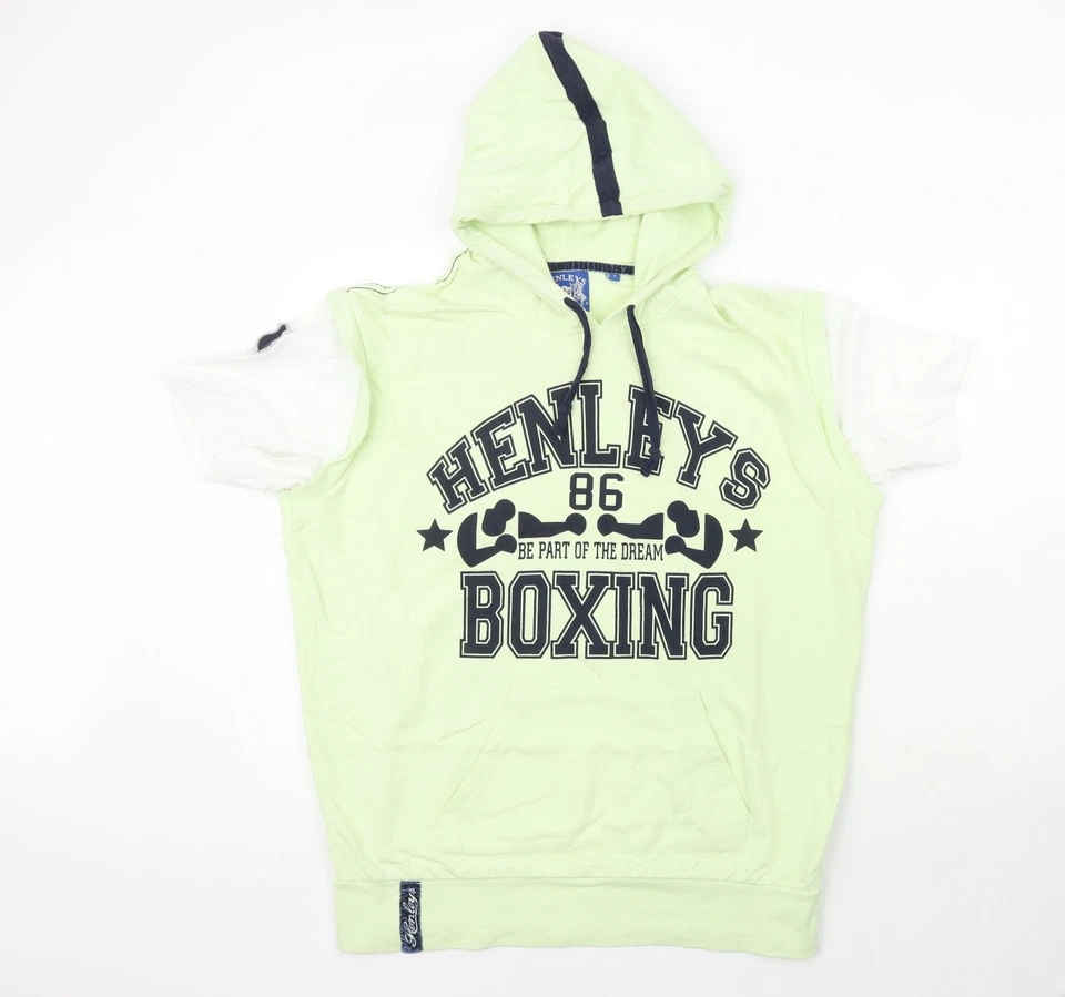 Henleys Womens Green 100% Cotton Pullover Hoodie Size 4 - Slogan - Image 1 of 4