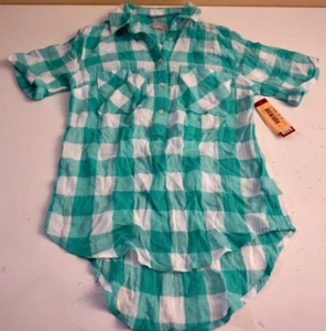 MERONA WOMEN'S HALF BUTTON SHORT SLEEVE TOP TUMBLE GREEN XS NEW WITH TAGS!!! - Picture 1 of 3