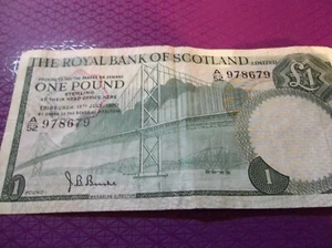 Billete limitado de una libra del Royal Bank of Scotland 15 de julio de 1970 - Imagen 1 de 6