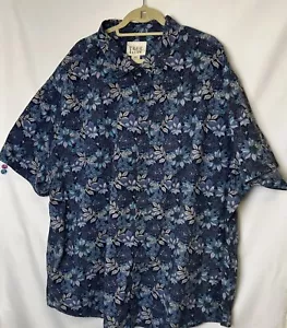 True Nation Herren 4XLT blau Hawaii tropische Blumen Knopfleiste Freizeithemd - Bild 1 von 5