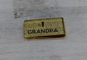 #1 Grandpa Gold Tone Money Clip Stainless Steel Wallet Credit Card Cash ID - Picture 1 of 5