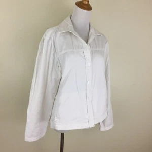 PENDLETON White Long Sleeve Lightweight Cotton Denim Jacket Womens sz Small - Picture 1 of 8