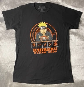 Naruto Shippuden Black Large T-Shirt Men’s Ichiraku Ramen Shop Naruto Eating - Picture 1 of 4