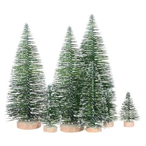 25 PIEZAS Árboles de Navidad Artificiales Miniatura 5 Tamaños, con Base de Madera para 9069 - Imagen 1 de 6