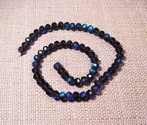 Beautiful Strand of 8mm x 6mm Purple Blue AB Crystal Rondelle Beads Lot# B9 - Picture 1 of 1