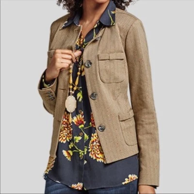 Blazer Cabi Mujer M Penny Marrón Espiga Ponte Tejido Abotonado Estilo 3170 Foto 1 de 4