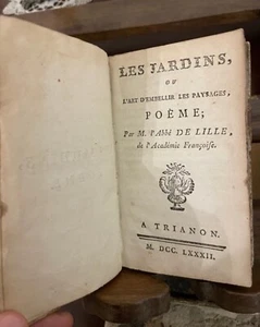 Libro antico botanica Les Jardins Ou L’Art D’Embellir…rara prima edizione 1782 - Foto 1 di 15