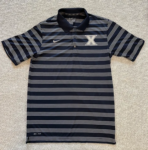 Nike Dri-Fit Men’s SMALL Xavier Musketeers Navy Blue Golf Polo Shirt - VERY SOFT Cover