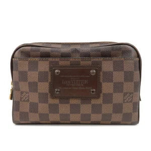 Auth Louis Vuitton Damier Ebene Bum Bag Brooklyn Waist Bag N41101 Used - Picture 1 of 24
