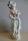 Bisquit Porzellan Figur Frau im Rokokostil - Vintage-Stil Antik-Design 22 cm