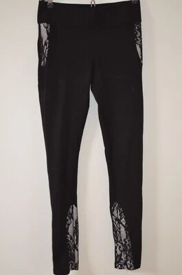 Marc New York Black 52% Viscose/5% Spandex Lace Insert Leggings Size XS - Image 1 of 4