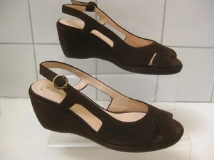 HOBBS 5 SANDALIAS CON CORDONES ZAPATOS punta abierta mulas cuña tacones marrón gamuza precio de venta sugerido por el fabricante 110 GBP - Imagen 1 de 12
