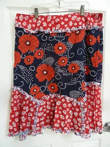 *ODILLE ANTHROPOLGIE Sz 12 Skirt Boho Prairie Tiered Cottagecore Country Lined* - Picture 1 of 3