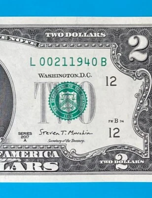 February 1, 1940 / 2 January 1940 L 00211940 B BIRTHDAY Note $2 Two Dollar Bill - Image 1 of 3