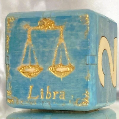 Libra - Inspired by the Zodiac - Backgammon Doubling Cube 36mm - Image 1 of 4