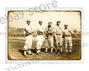 1910 baseball sports Photograph Eddie Plank, Mordecai Brown metal tin sign - Picture 1 of 4