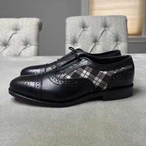 Allen Edmonds Strand Longwing Brogues Mens Size 7.5 D Plaid Leather Dress Shoes - Picture 1 of 9