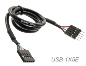 18-calowy wewnętrzny 5-pinowy nagłówek płyty głównej USB IDC męski na żeński przedłużacz - Zdjęcie 1 z 3