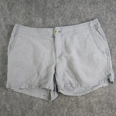 Columbia Pfg Shorts Womens 12 34 Waist Gray 100% Cotton 3" Inseam Outdoors Fish - Image 1 of 4
