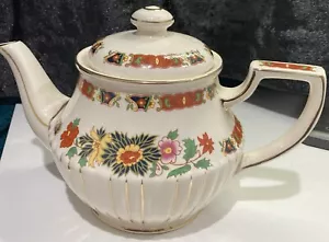 Vintage Sadler Teapot oriental flowers with gold details, numbered- rare- - Picture 1 of 10