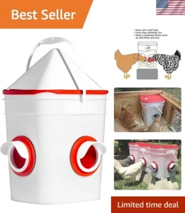 20lb BPA-Free Chicken Feeder with Large Ports - Includes Lid, Anti-Roost Cone... - Picture 1 of 7