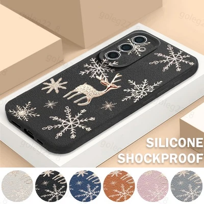 For Samsung Galaxy S25 FE S24 S23 S22 A17 A16 Christmas Snowflake Elk Case Cover - Image 1 of 4