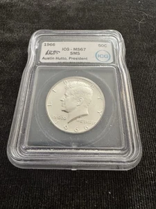 💥1966 Special Mint Set JFK Half Dollar Gem BU Signed Austin Hutto 40% Silver 💥 - Picture 1 of 4