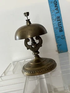 Mesa de mostrador de hotel escritorio campana de llamada botón de latón macizo de 5" funciona de colección - Imagen 1 de 7