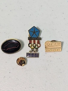 Vintage Chrysler Olympic Dodge Neon Lapel Pins Lot of 4 - Picture 1 of 16