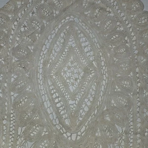 Vintage Elfenbein Spitze Oval Tischläufer 50x13 Häkel Bestickt Deckchen Shabby - Bild 1 von 10