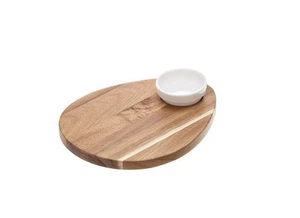 Cortar Fiambre Ovalado Acacia con Tazón Salsas Melamina 25x20x1, 5 CM Leone - Imagen 1 de 2